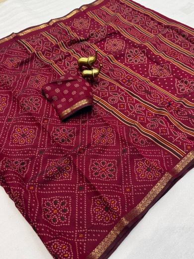 Vastrangan bandhani print surat ki saree price